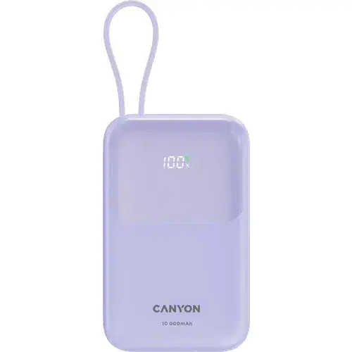 Canyon Powerbank Canyon OnPower 101 built-in kabal 10000 mAh, Ljubičasti