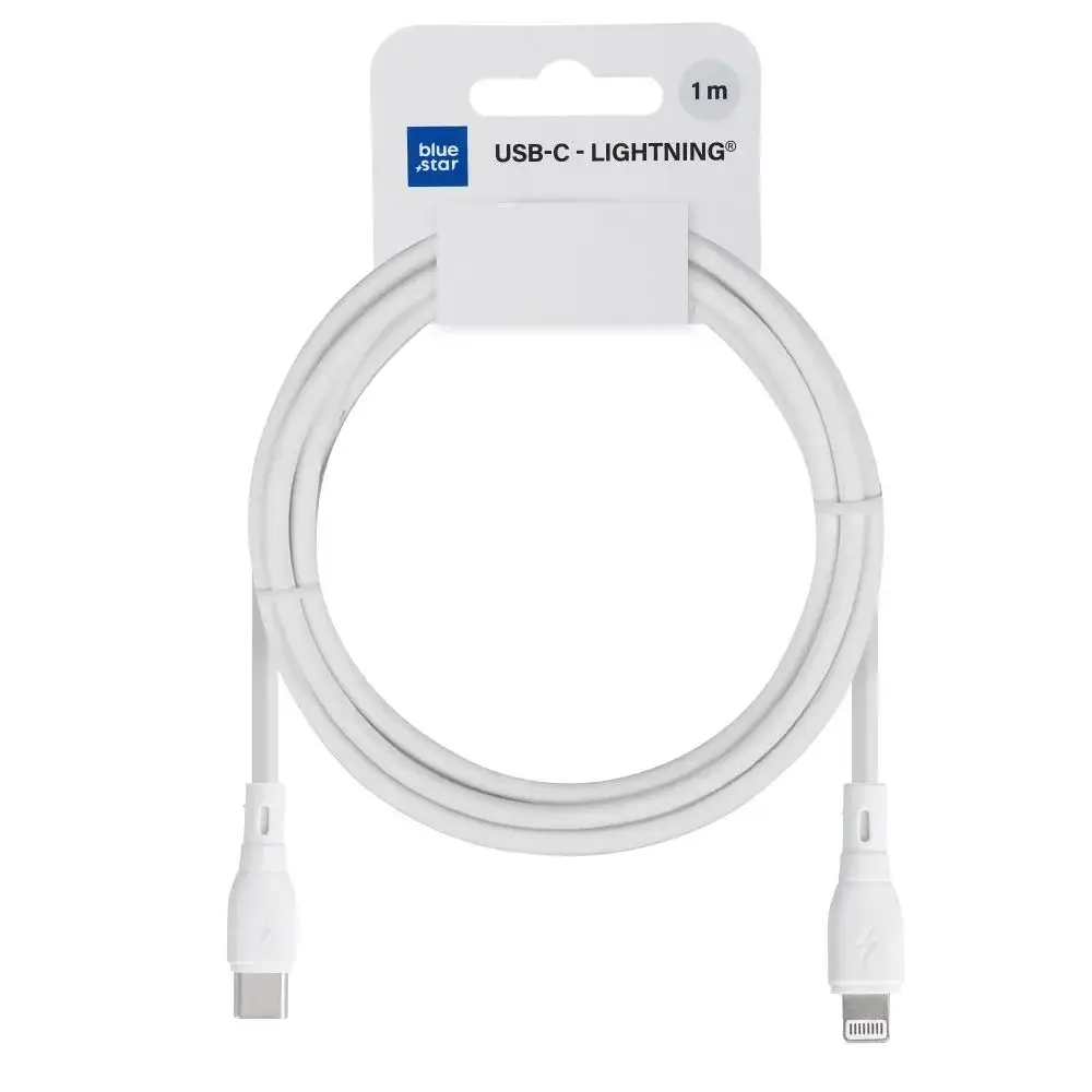 Blue Star USB-C na Lightning kabl, 2.4A, 27W, 1m, Bijeli