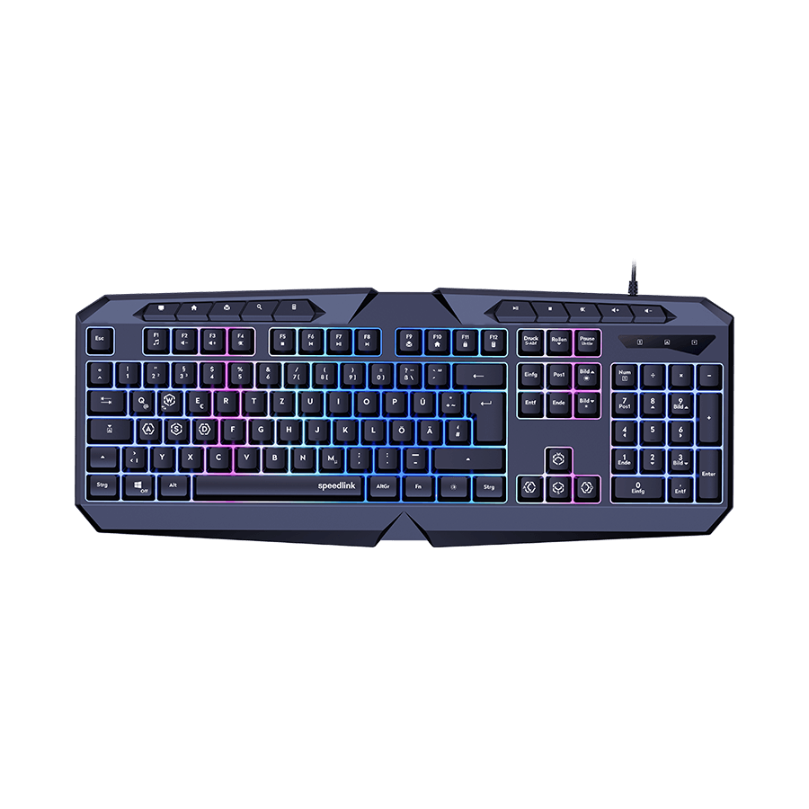 Speedlink Gaming Tipkovnica, RGB Rainbow, Crna, US Layout, Ludicium, SL-670004-BK-US