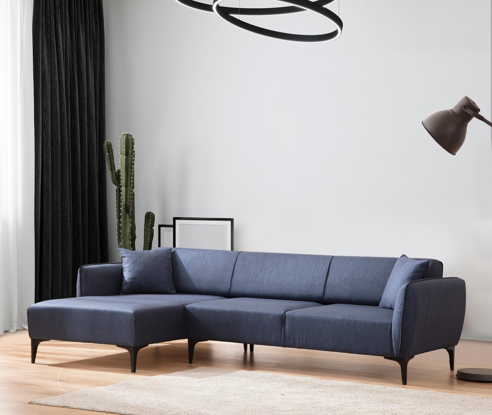 Atelier del Sofa Ugaona garnitura Belissimo 95x67x140cm Plava