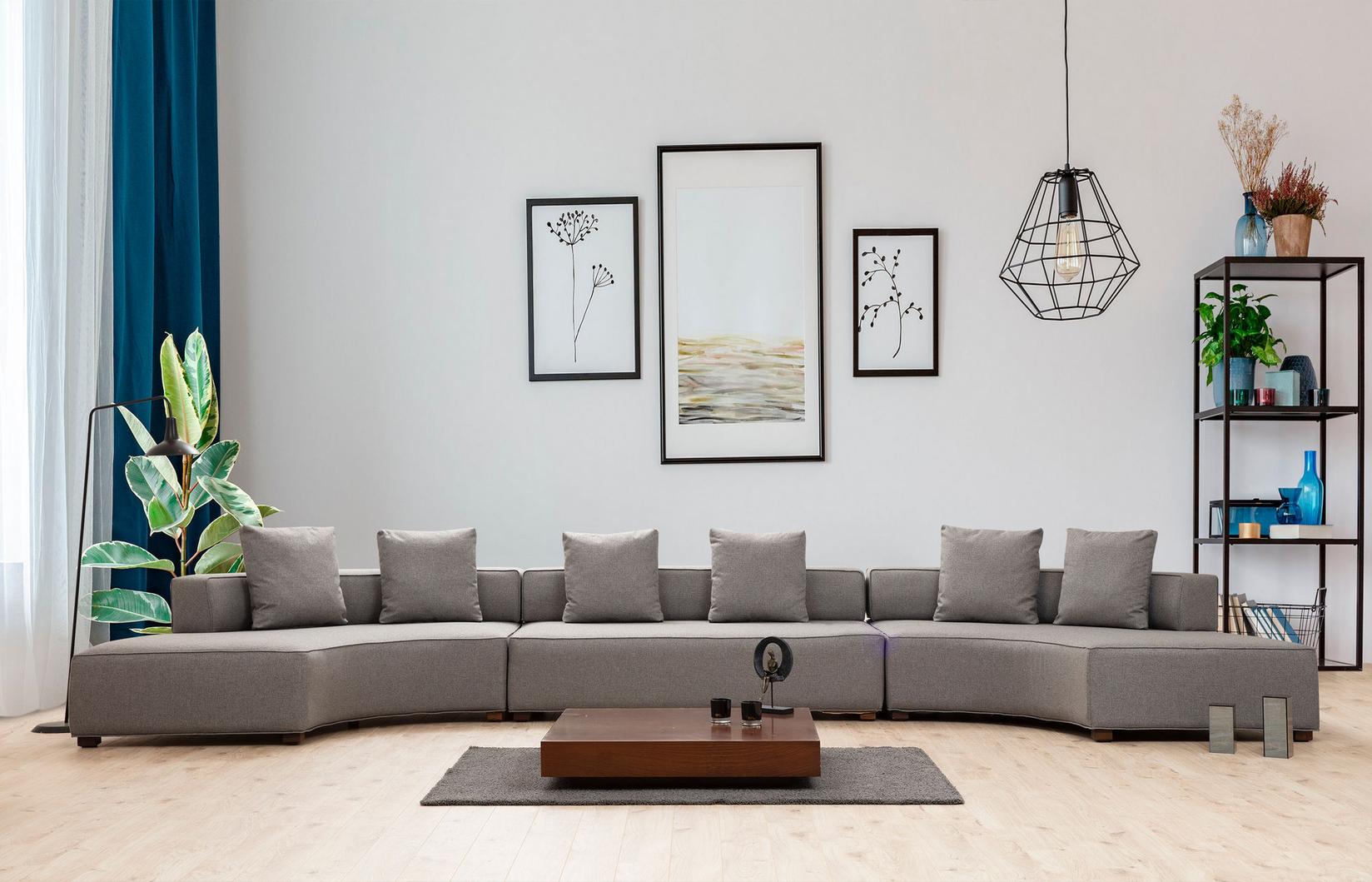 Atelier del Sofa Kutna garnitura Gondola 105x70x552cm Siva