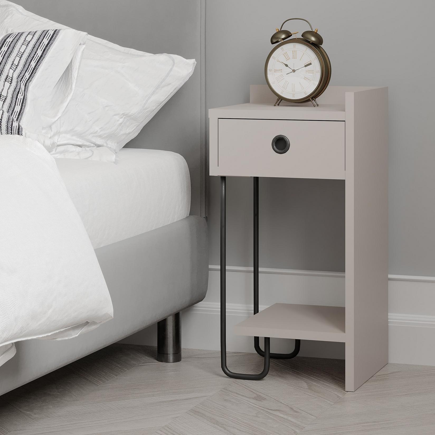 Hanah Home Noćni ormarić Sirius 32x61x30cm Krem