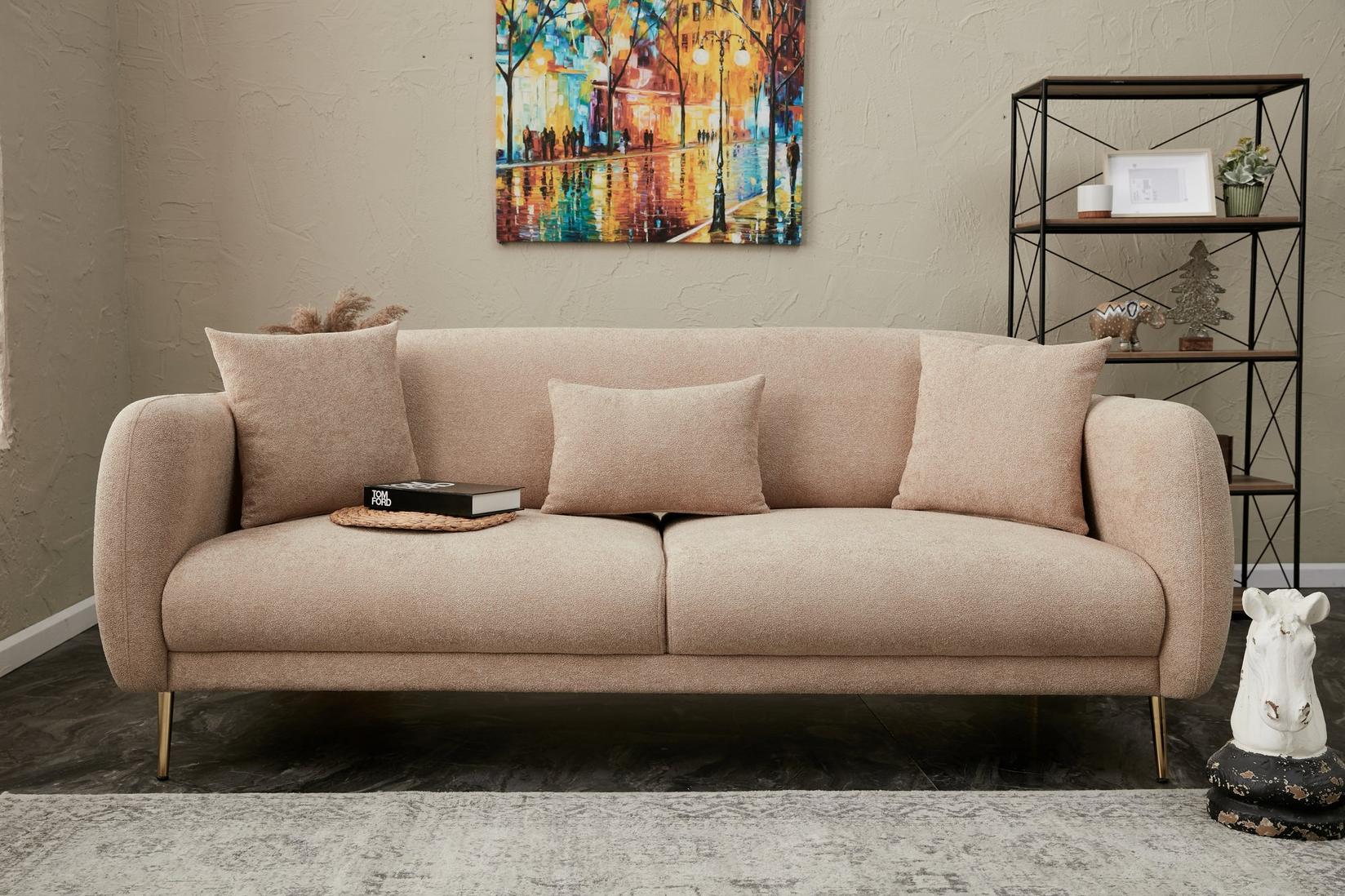 Atelier del Sofa Sofa Simena 210x80x95cm Bež-Zlatna