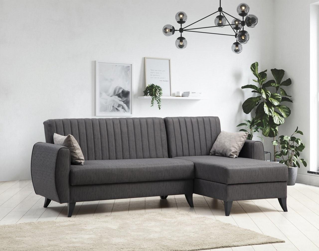Atelier del Sofa Kutna sofa Alkon 223x86x130cm Tamno siva