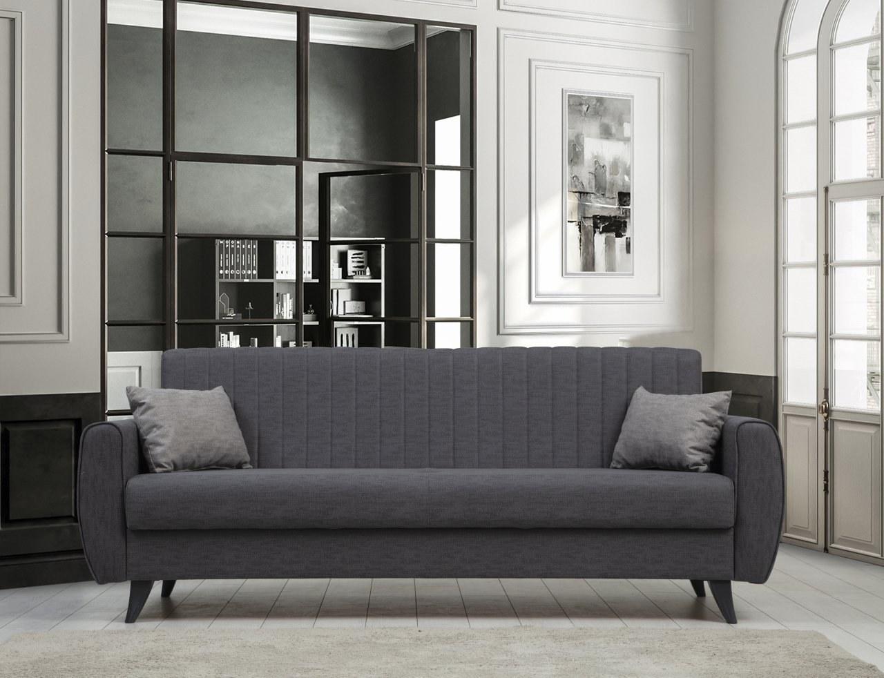Atelier del Sofa Razvlačiva sofa Alkon 214x86x77cm Tamno siva