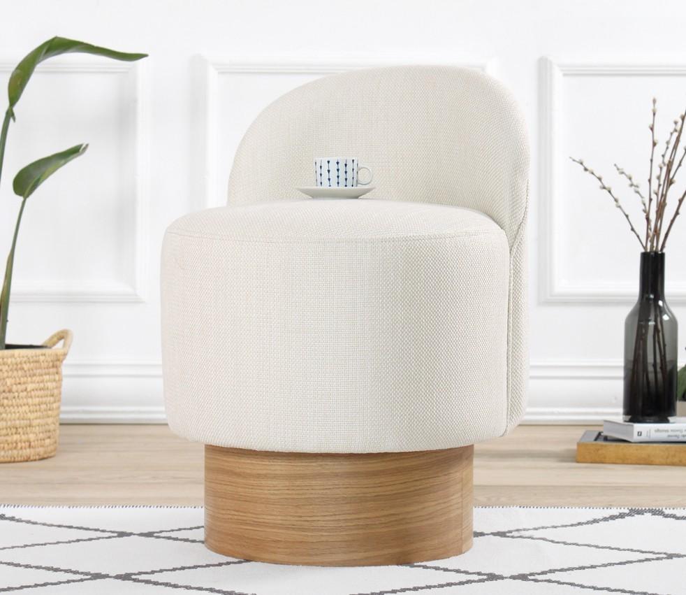 Atelier del Sofa Tabure 66x47cm, Krem