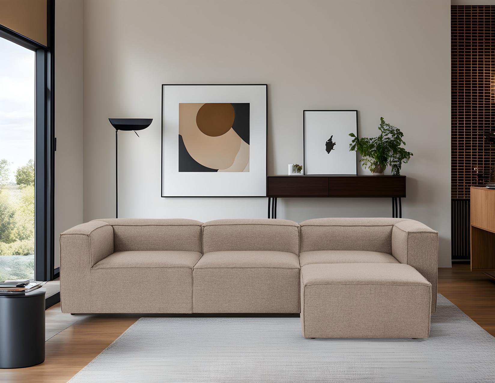 Atelier del Sofa Kutna sofa Fora 296x66x185cm Smeđa