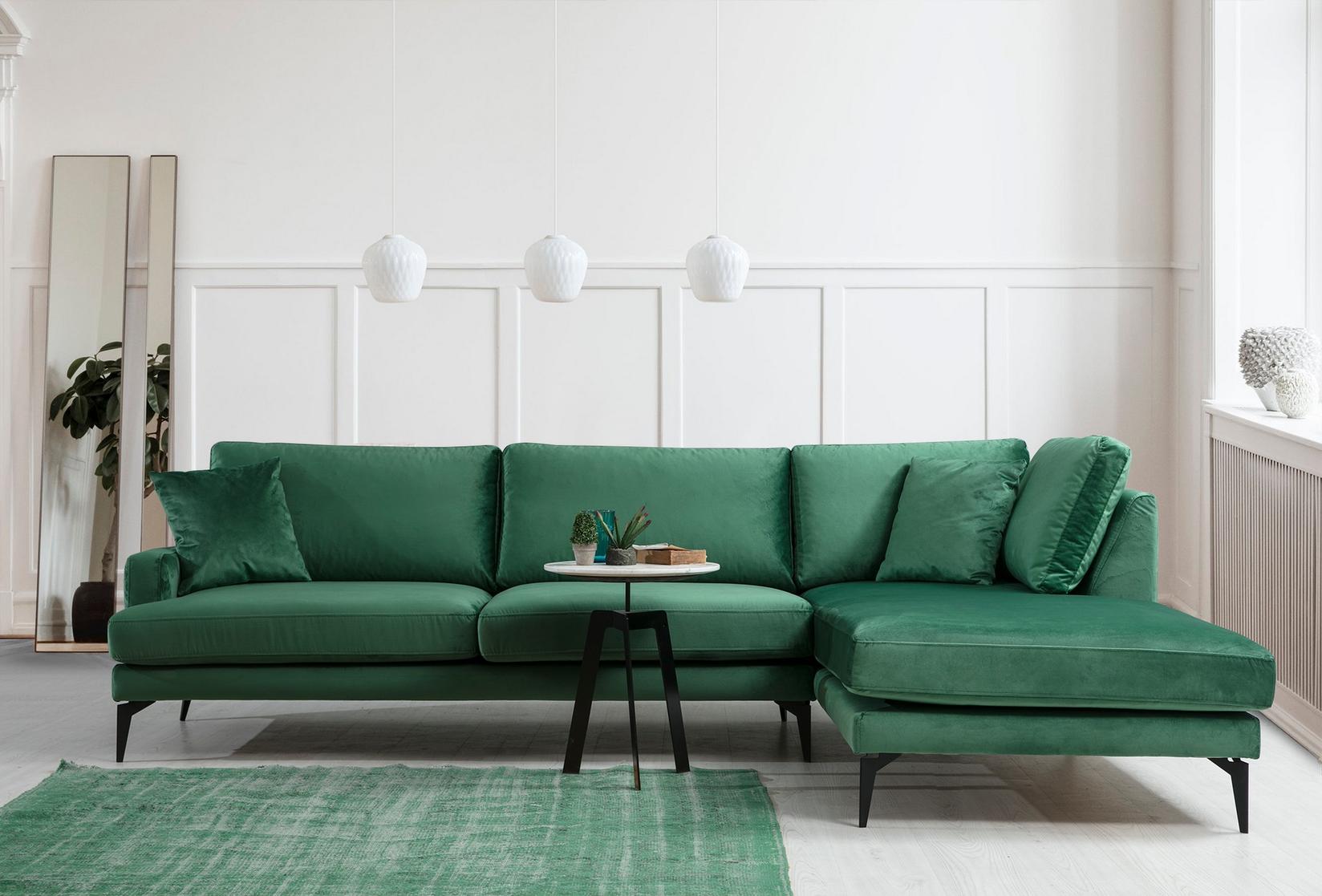 Atelier del Sofa Kutna sofa 90x88x283cm Zelena