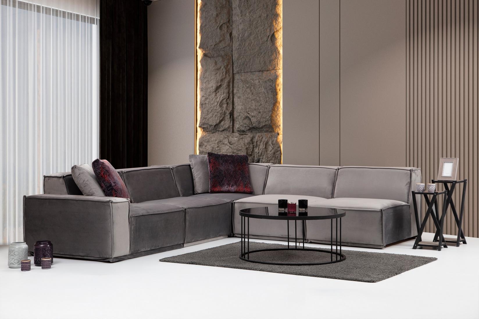 Atelier del Sofa Kutni set Lego 100x76x300cm Siva