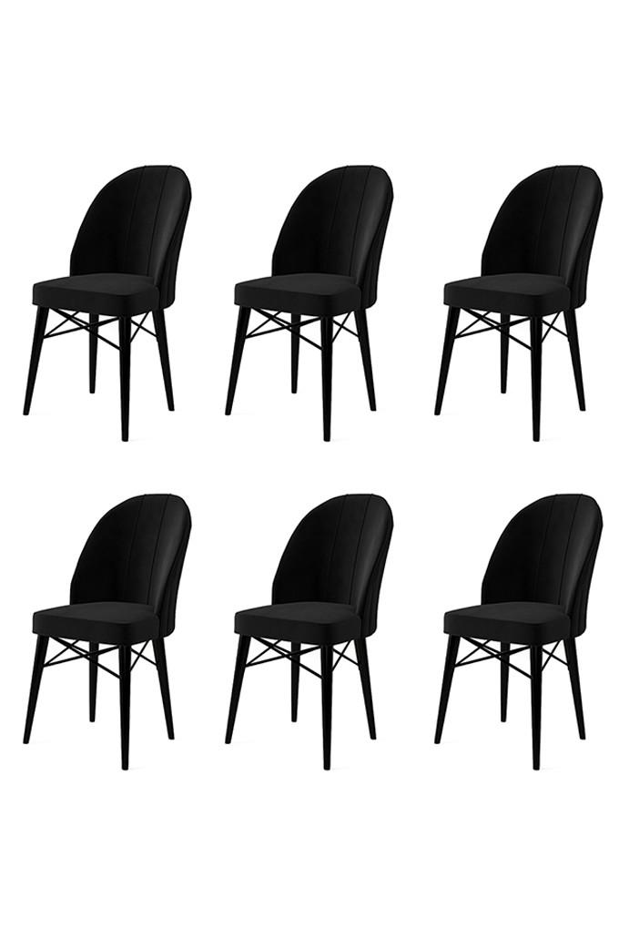 Hanah Home Set od 6 trpezarijskih stolica Rhythm Black