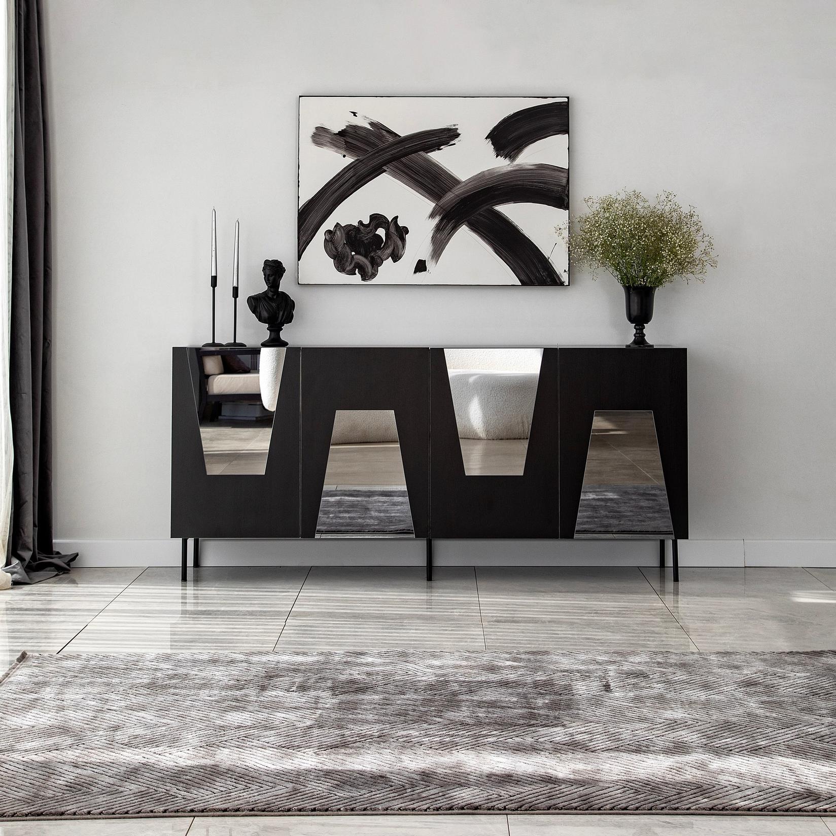 Hanah Home komoda Venecija 180x80x40cm crno-siva