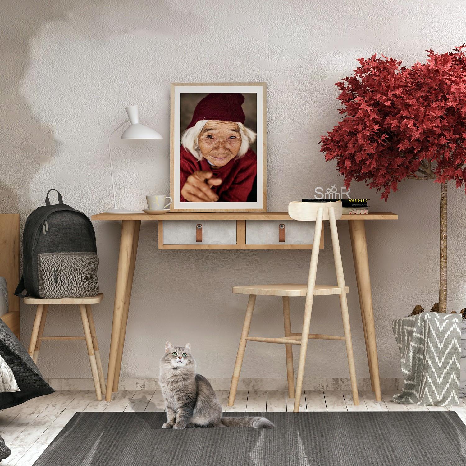 Hanah home Radni sto 120x74x60cm Hrast-Bijela