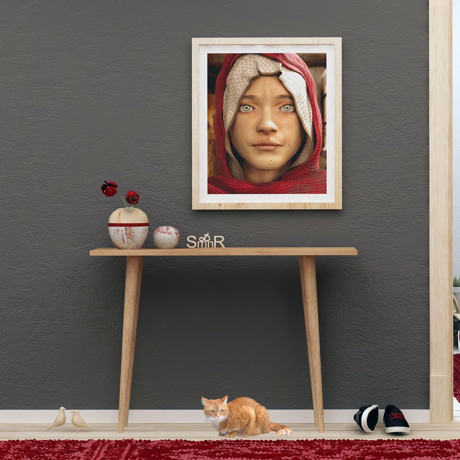 Hanah home Polica 100x74x30cm Hrast