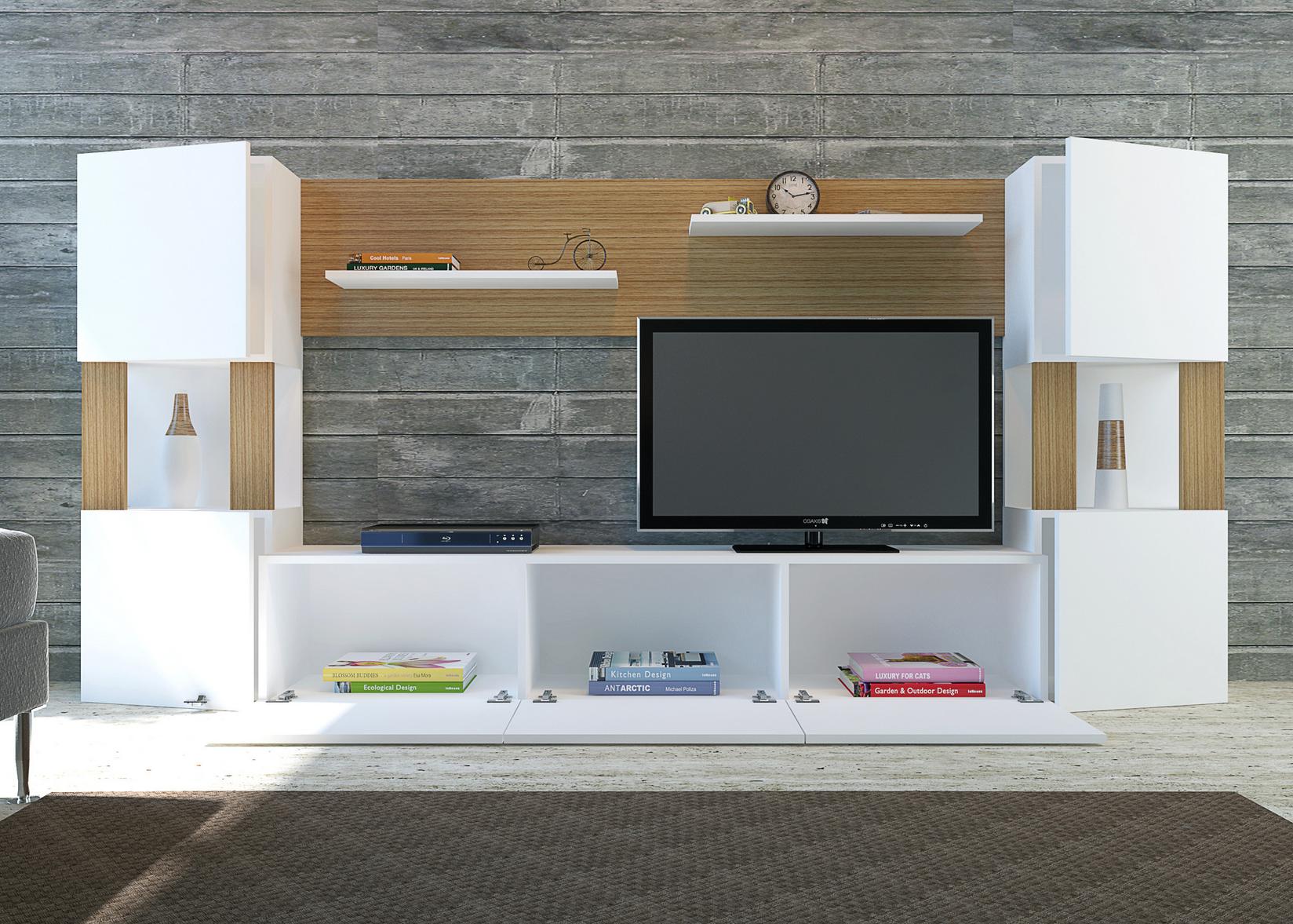 Hanah home TV komoda Lora hrast-bijela