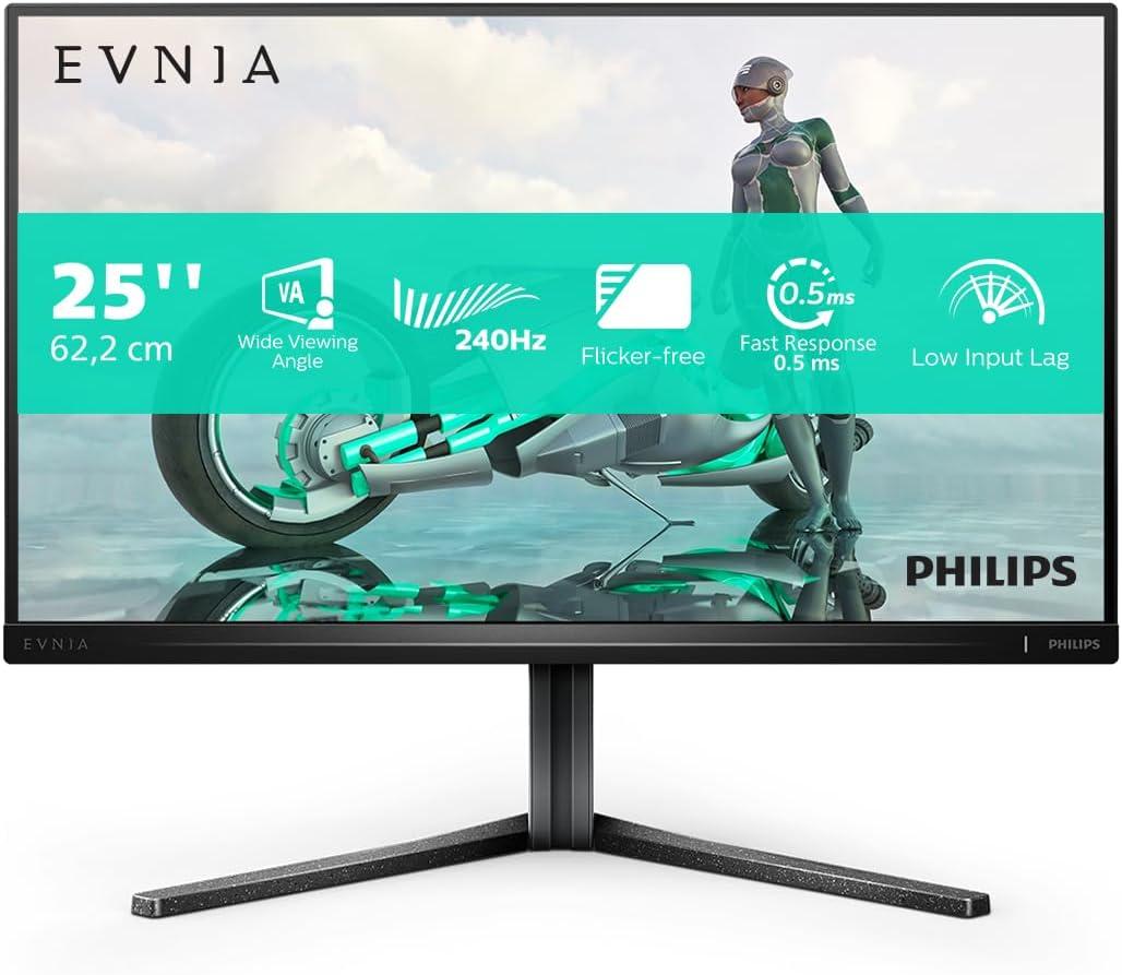 PHILIPS gejmerski monitor Evnia 25M2N3200W/00 24.5"/VA/1920x1080/240Hz/1ms GtG/HDMIx2,DP/freesync/VESA/pivot