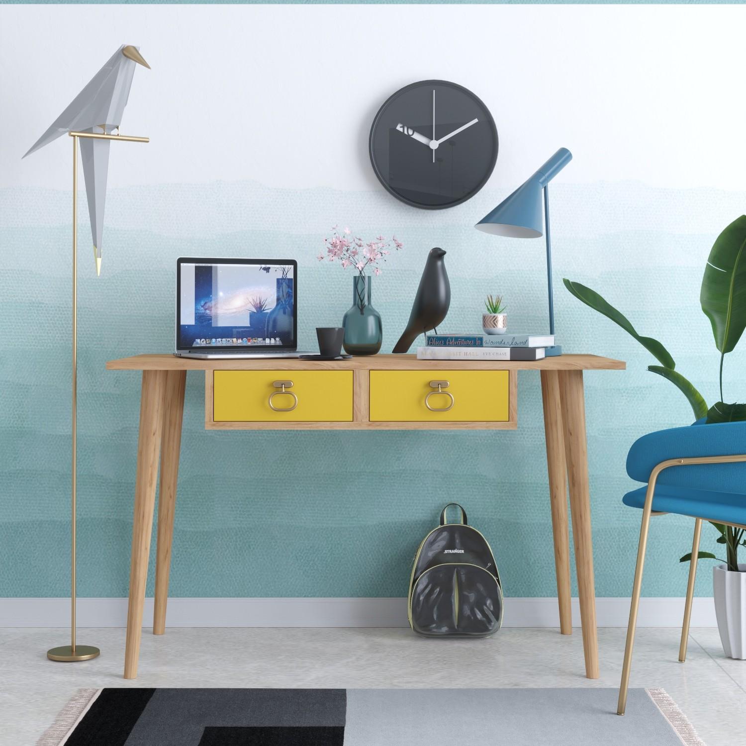 Hanah home Radni sto 120x74x60cm Hrast-Žuti