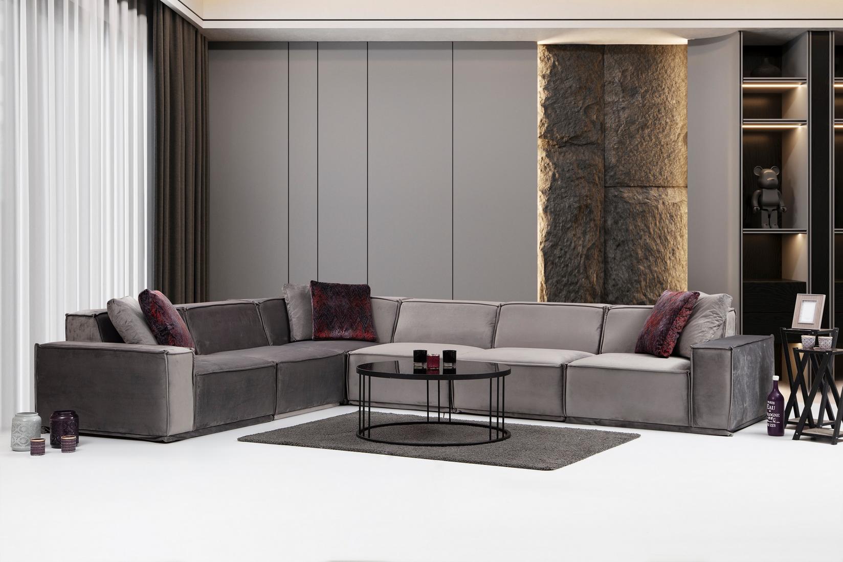 Atelier del Sofa Kutni set Lego 100x76x300cm Siva