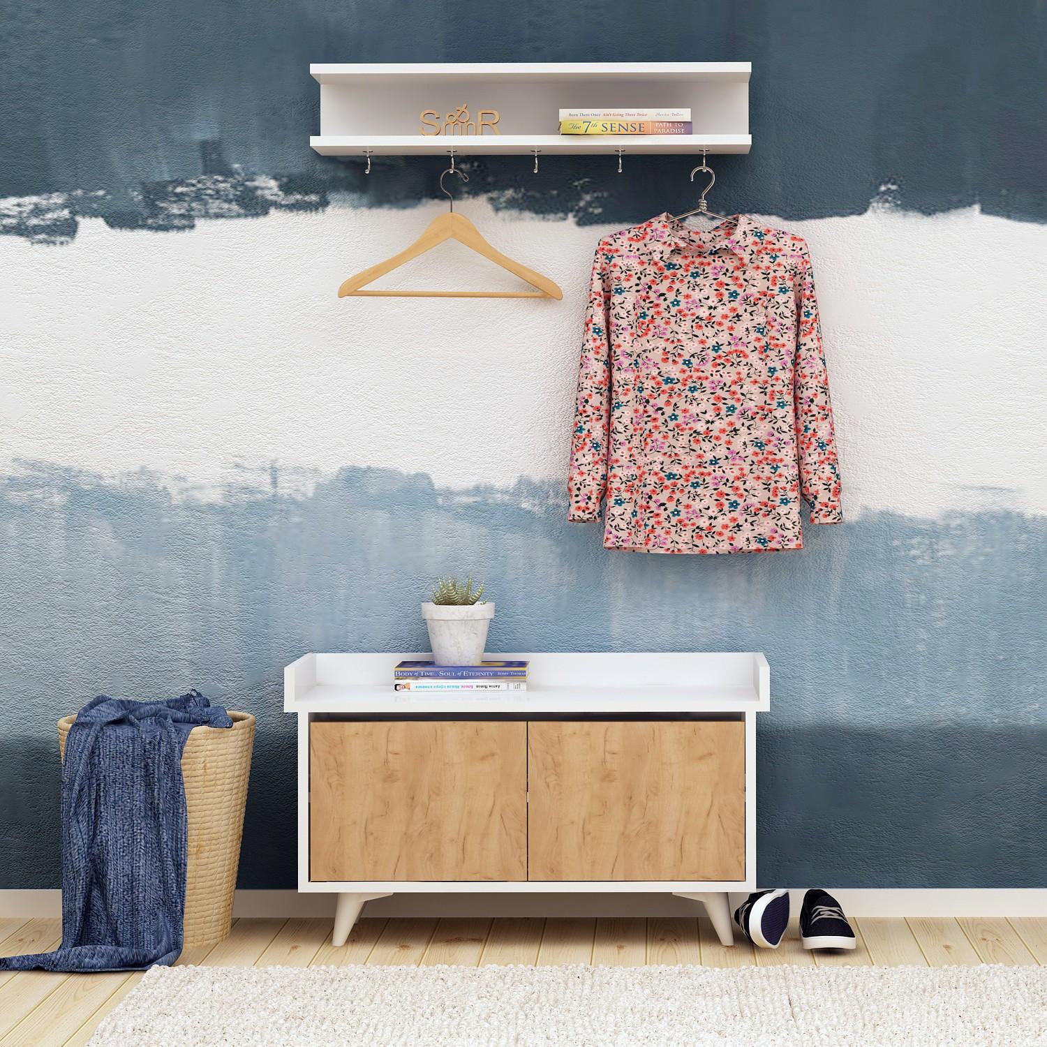 Hanah Home Ormarić za cipele 90x60​​x35cm Hrast-bijela