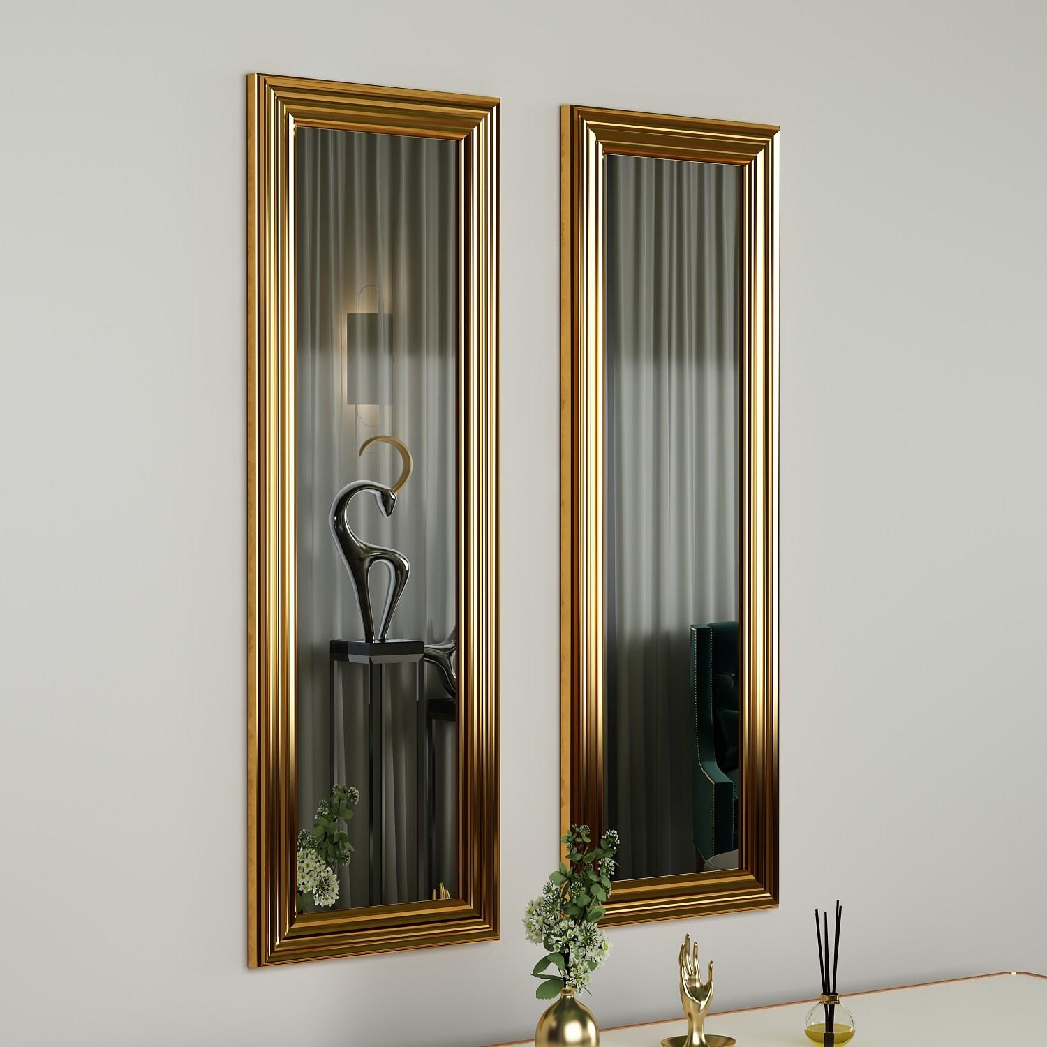 Hanah Home Set od 2 ogledala, zlatna