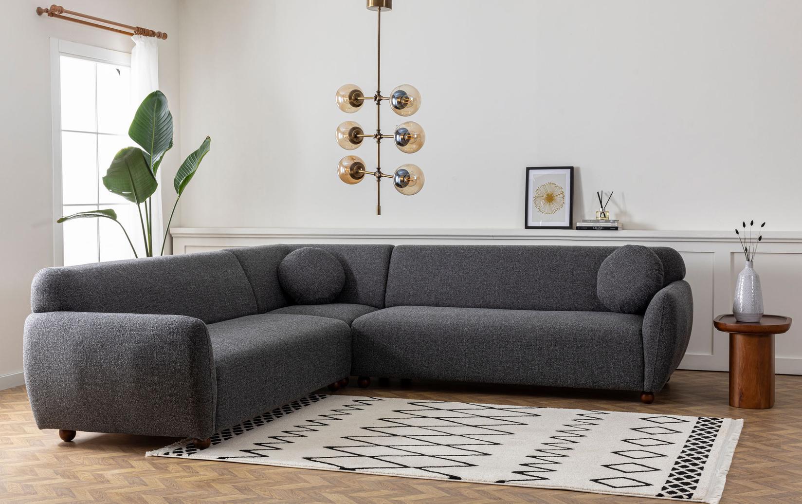 Atelier del Sofa Kutna sofa Eddy 280x280cm, Tamno siva