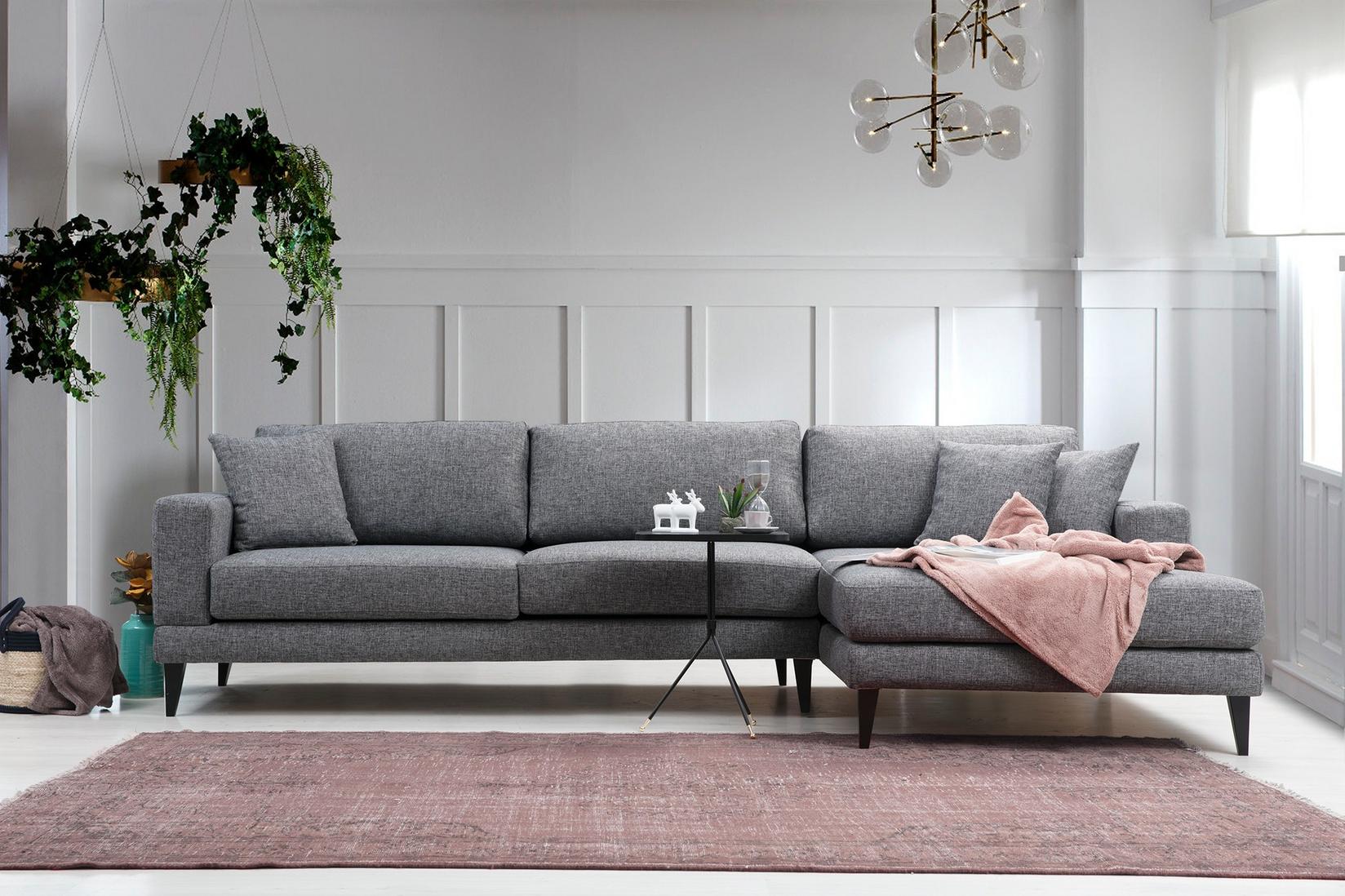 Atelier del Sofa Kutna sofa Nordic 90x85x303cm Tamno siva