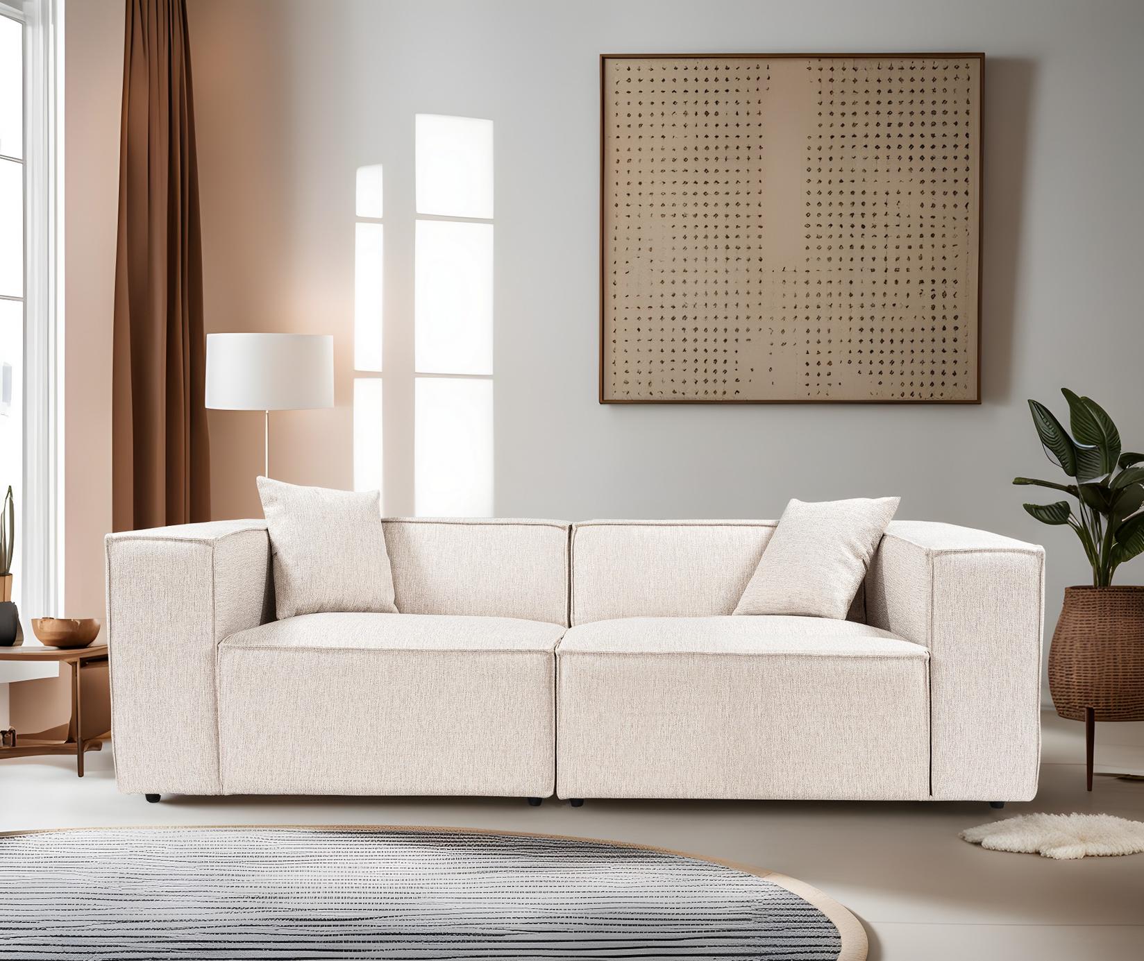 Atelier del Sofa Dvosjed Lora 108x65x220cm Svijetlosmeđa