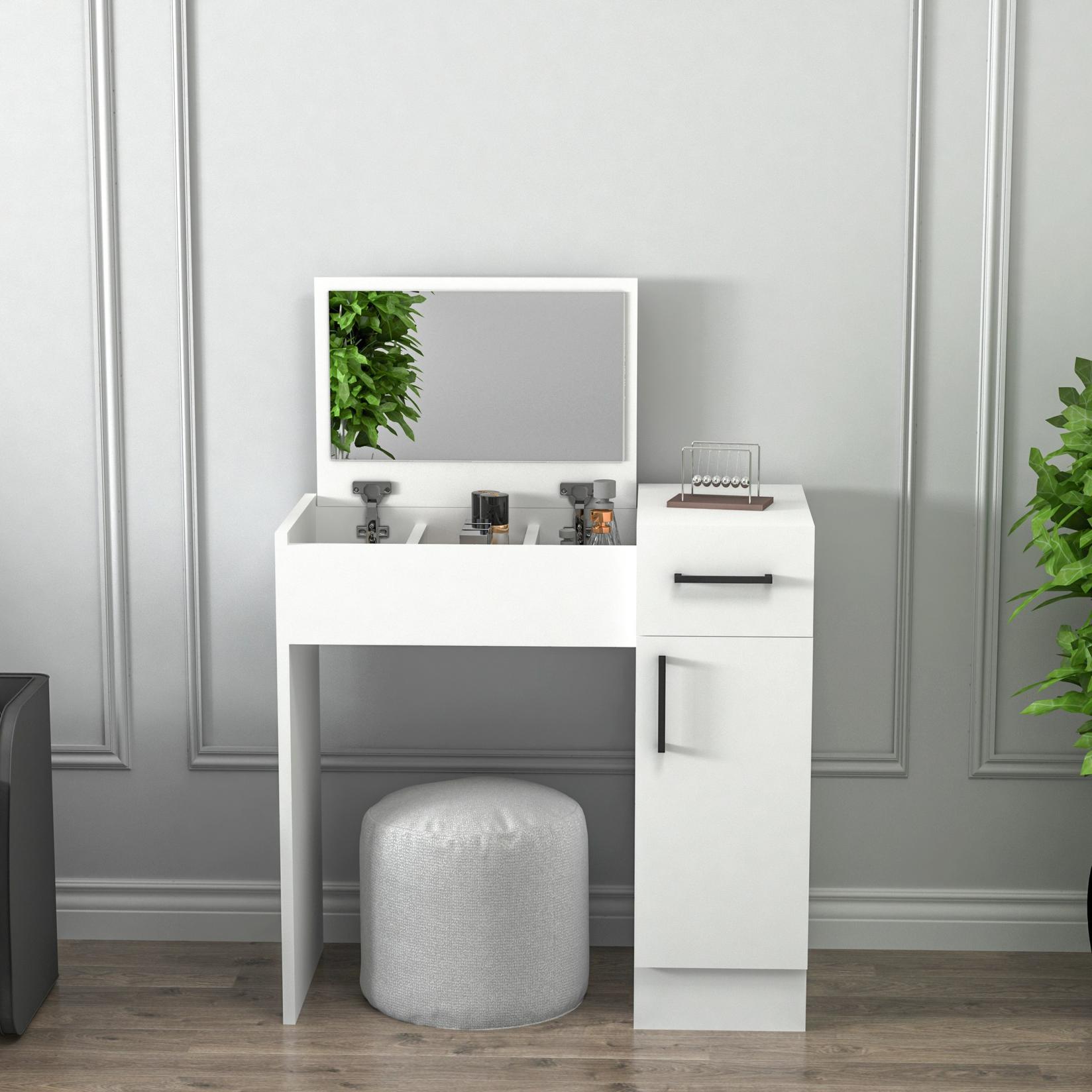 Hanah Home Stol za šminkanje 74,2x107,5x37,6cm Bijeli