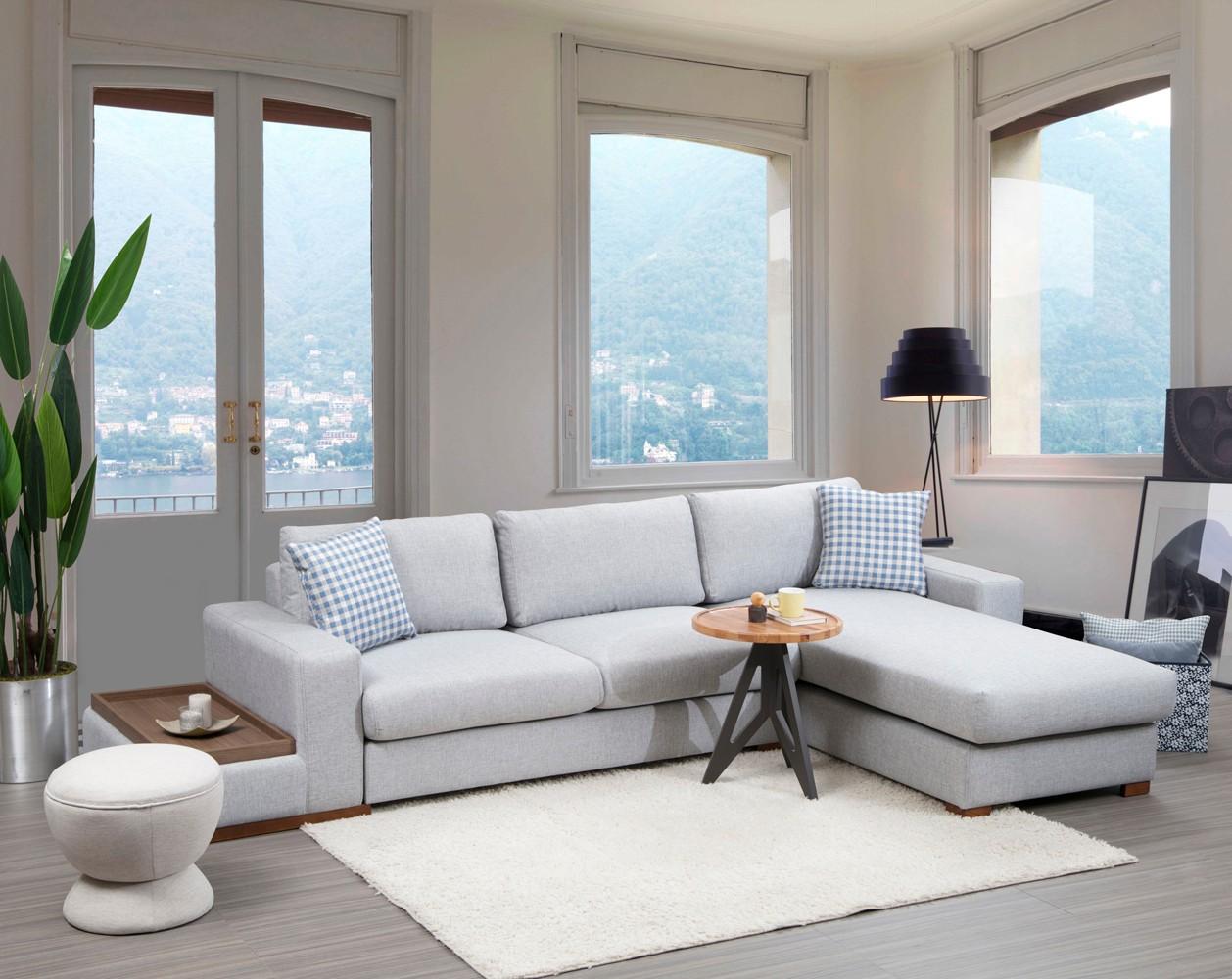 Atelier del Sofa Kutni set Loop 15 95x85x332cm Svijetlo siva