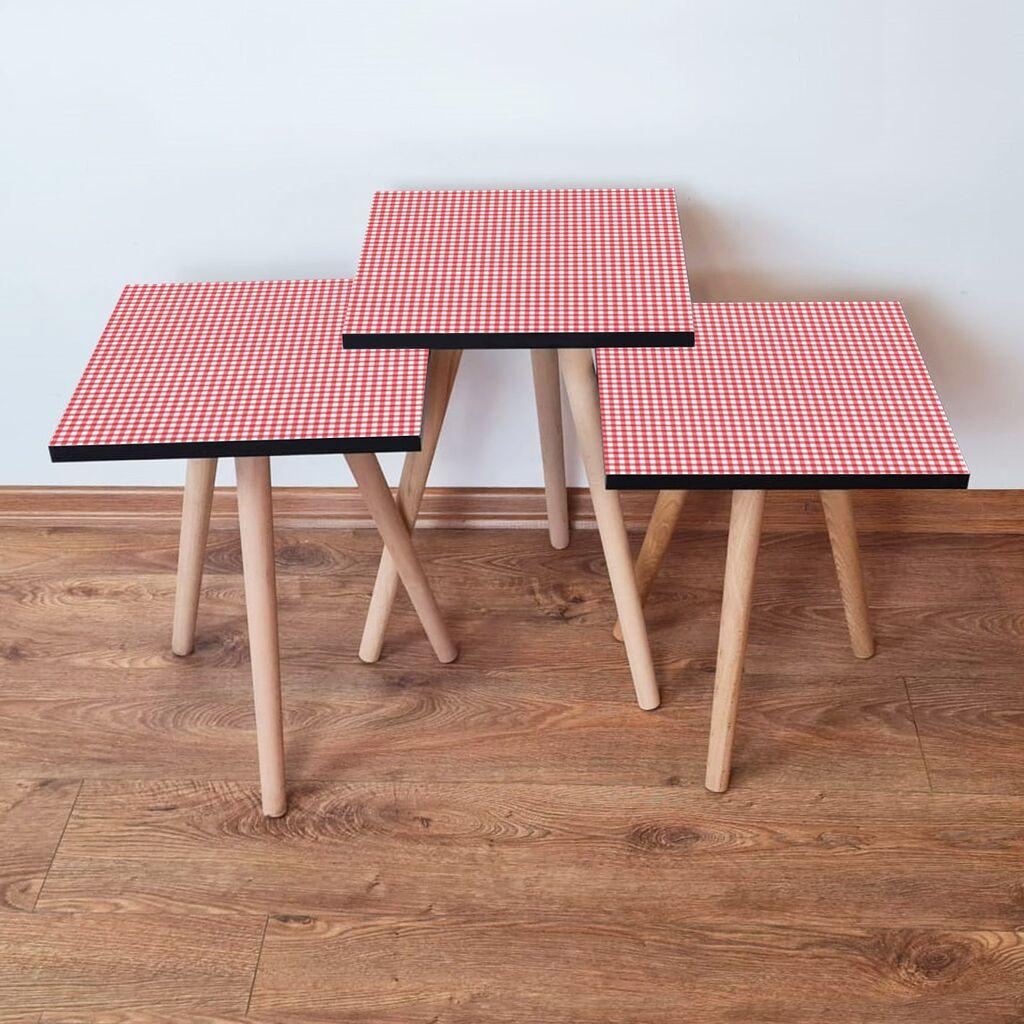 Hanah Home set stolića za kafu 3Shp241, 3 dijela, šareni