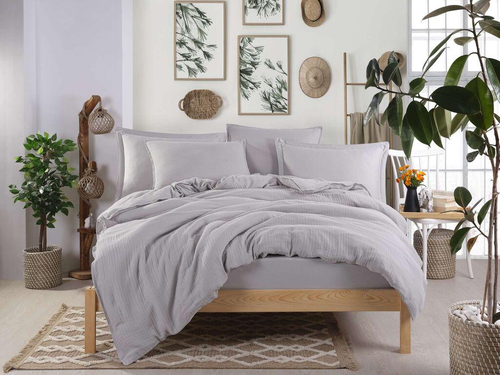 L'essentiel Maison Lan set Muslin, 200x220 cm, siva