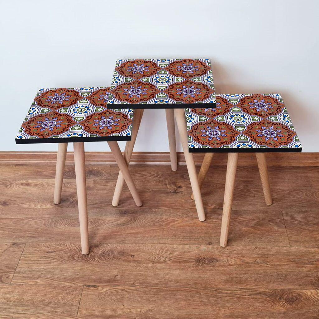 Hanah Home set stolića za kafu 3Shp51, 3 dijela, šareni