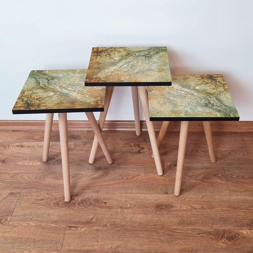 Hanah Home set stolića za kafu 3Shp70, 3 dijela, šareni