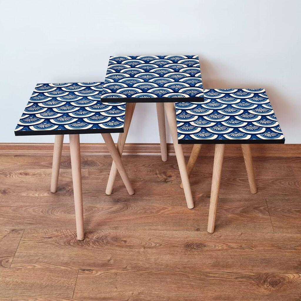 Hanah Home set stolića za kafu 3Shp157, 3 dijela, šareni