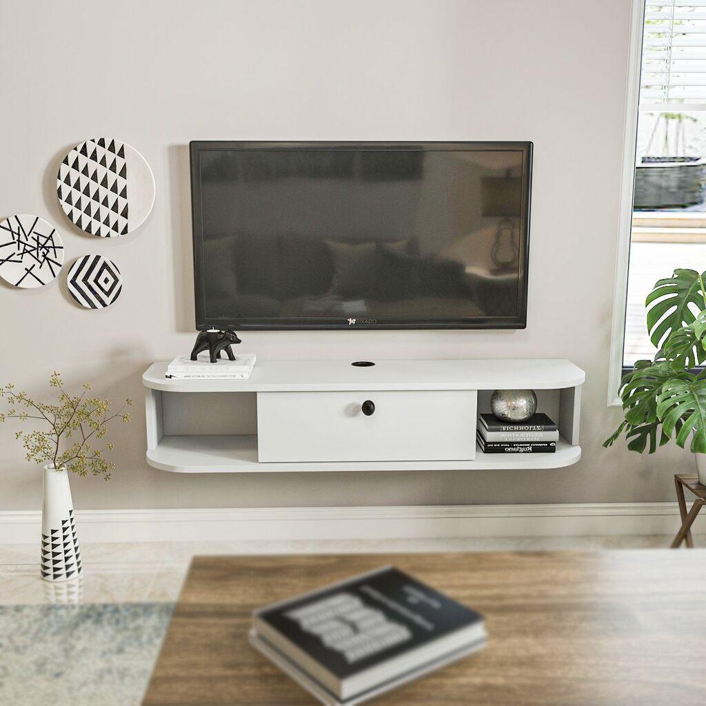 Hanah Home TV komoda Ibarra, 120x23,4x29,6 cm, bijela
