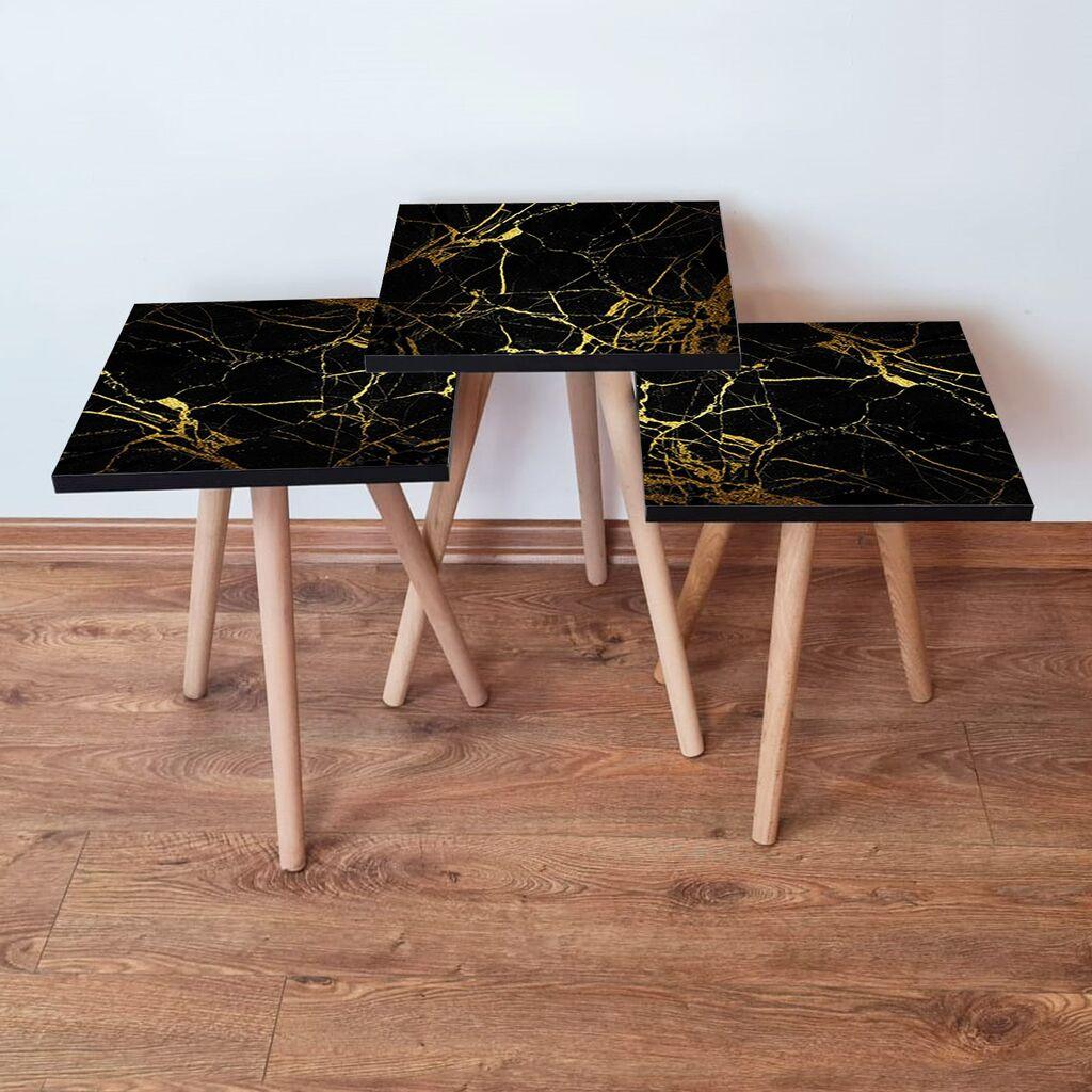 Hanah Home set stolića za kafu 3Shp184, 3 dijela, šareni