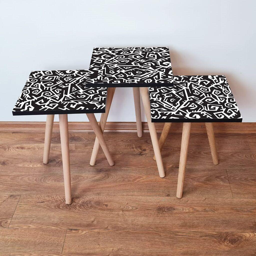 Hanah Home set stolića za kafu 3Shp377, 3 dijela, šareni