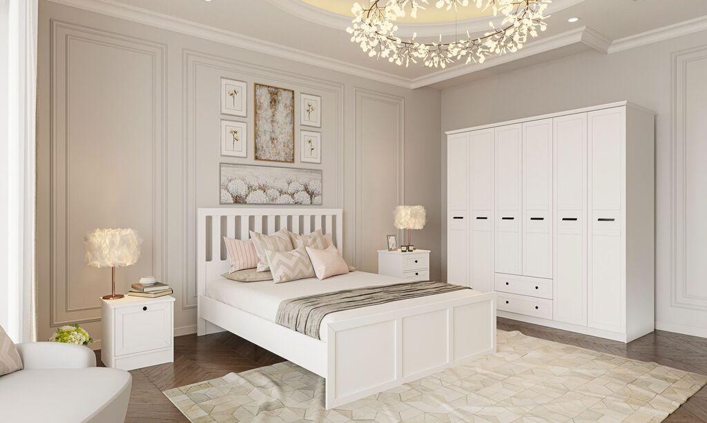 Hanah Home Set namještaja za spavaću sobu Rb-168-01-006-01, Bijela