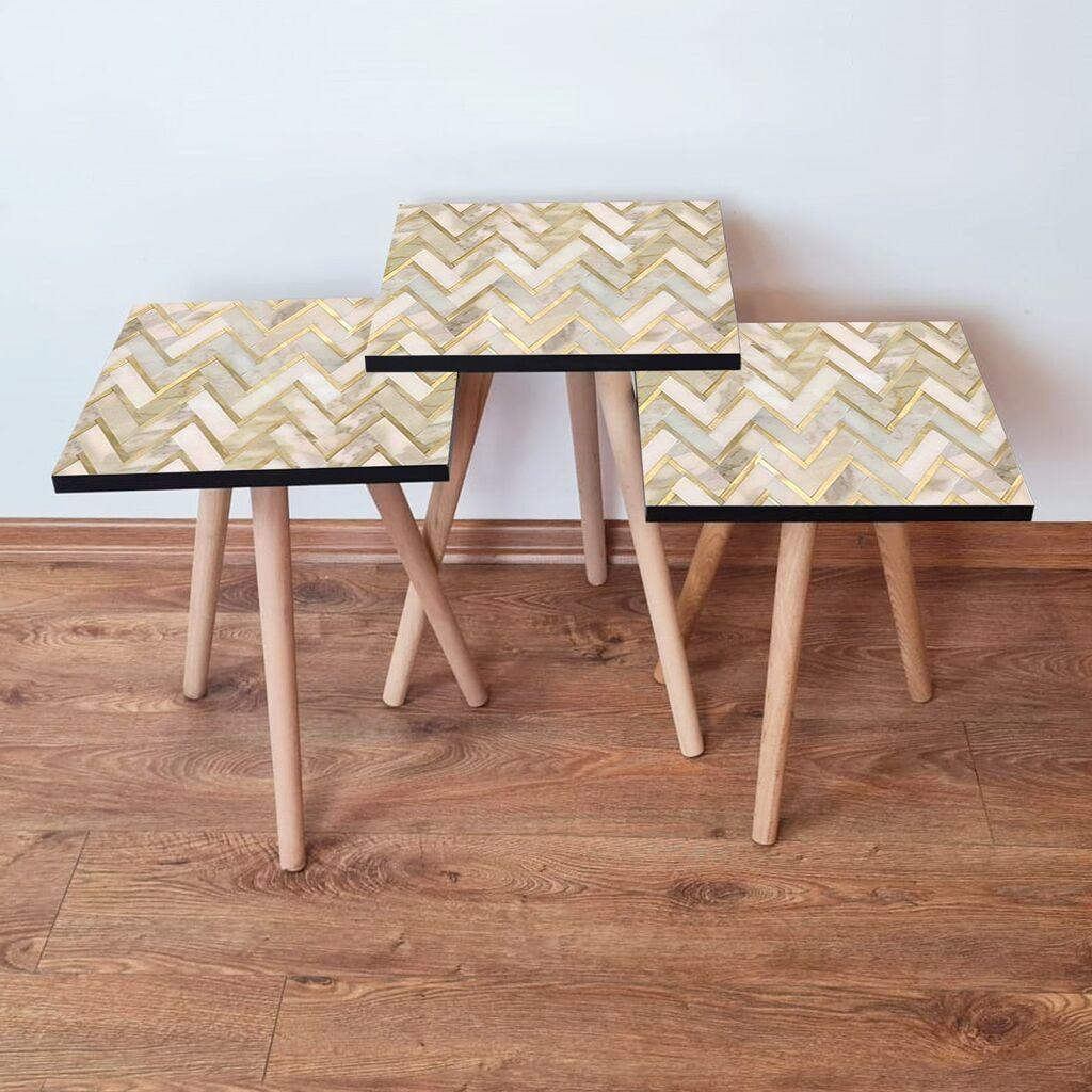 Hanah Home set stolića za kafu 3Shp138, 3 dijela, šareni