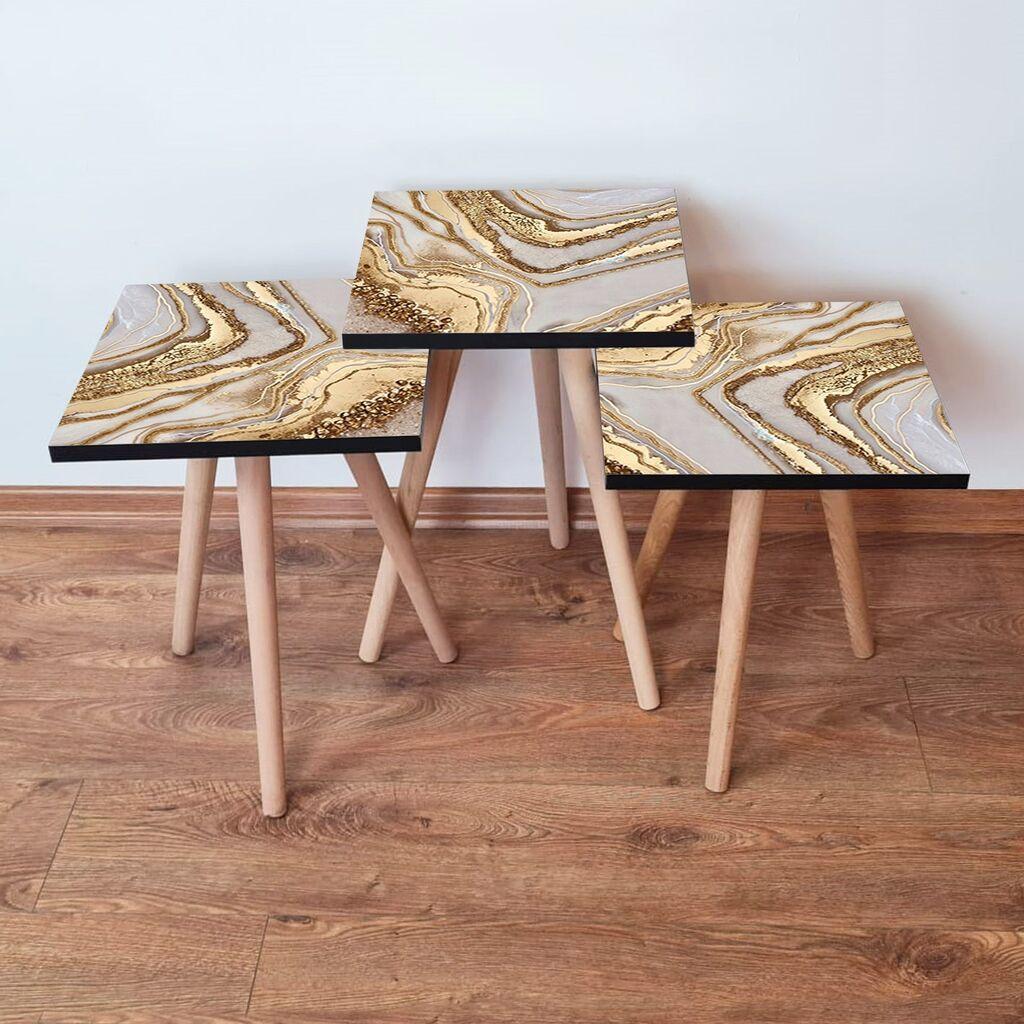 Hanah Home set stolića za kafu 3Shp263, 3 dijela, šareni