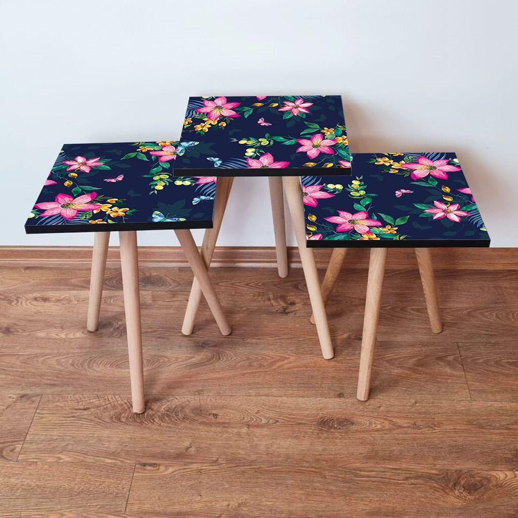 Hanah Home set stolića za kafu 3Shp189, 3 dijela, šareni