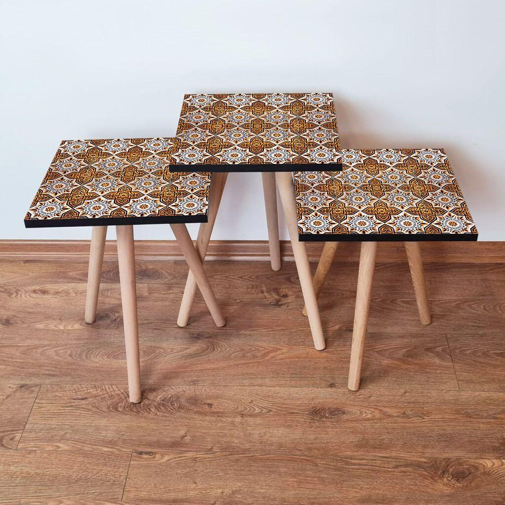 Hanah Home set stolića za kafu 3Shp52, 3 dijela, šareni