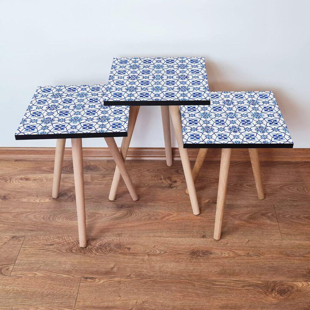 Hanah Home set stolića za kafu 3Shp37, 3 dijela, šareni