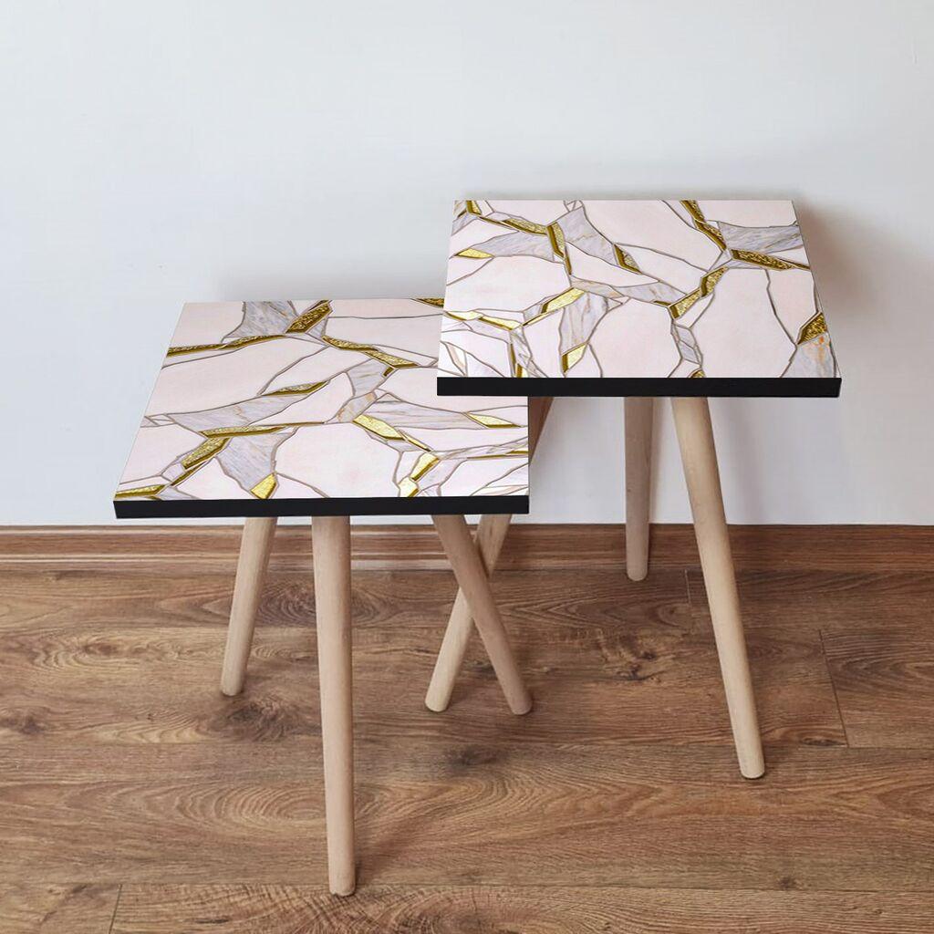 Hanah Home set stolića za kafu 2Shp93, 2 dijela, šareni