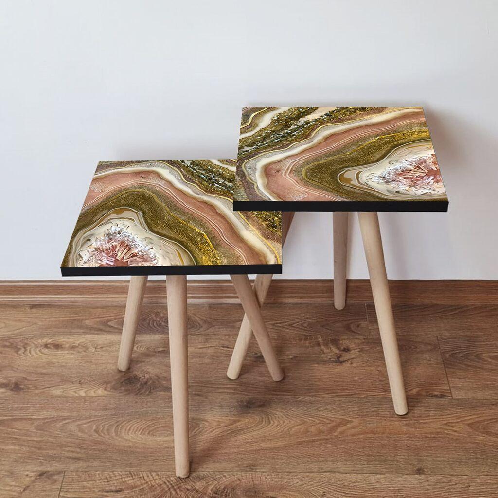 Hanah Home set stolića za kafu 2Shp464, 2 dijela, šareni