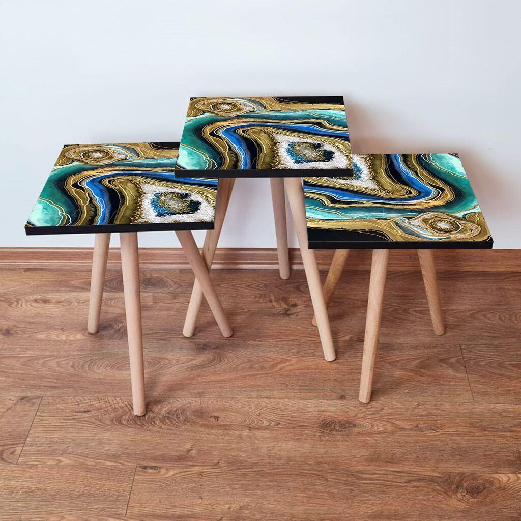 Hanah Home set stolića za kafu 3Shp110, 3 dijela, šareni