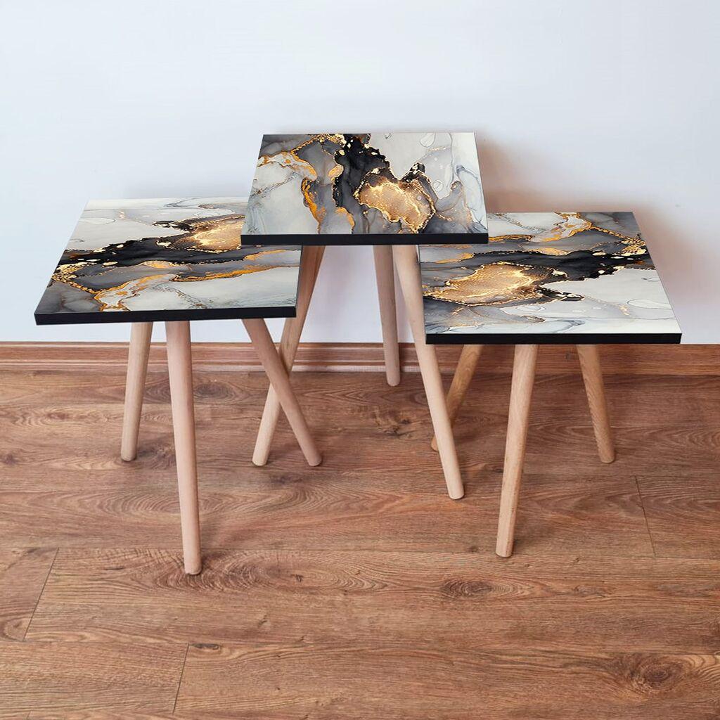 Hanah Home set stolića za kafu 3Shp83, 3 dijela, šareni