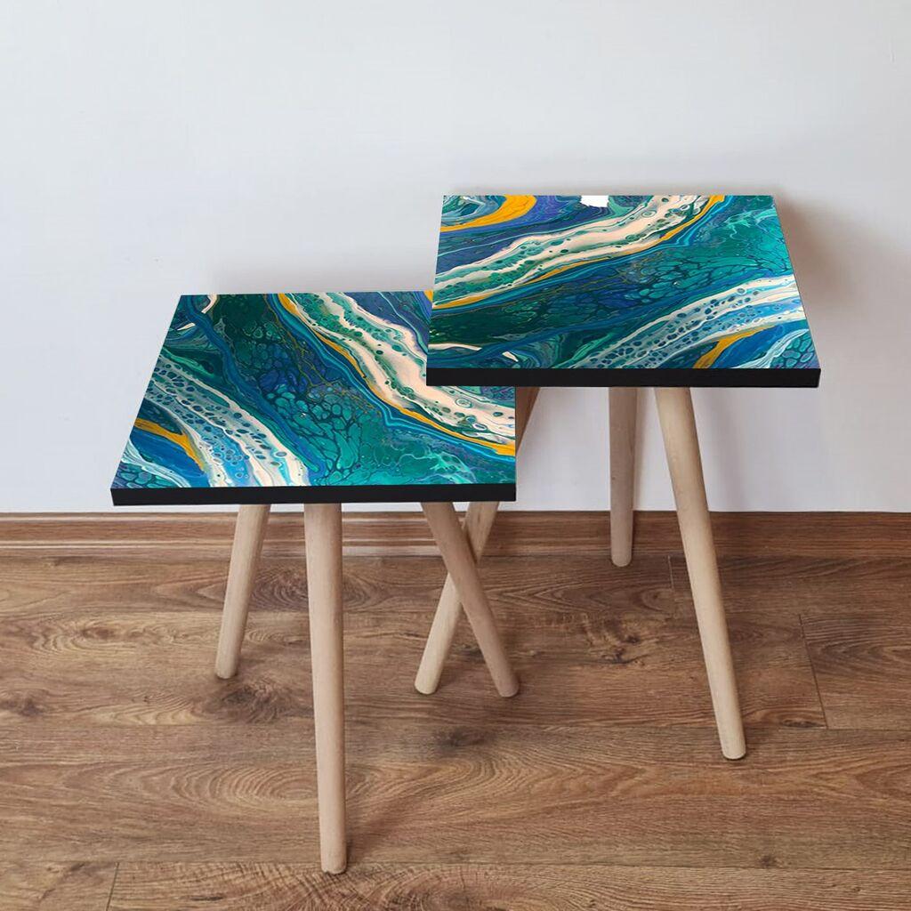 Hanah Home set stolića za kafu 2Shp475, 2 dijela, šareni