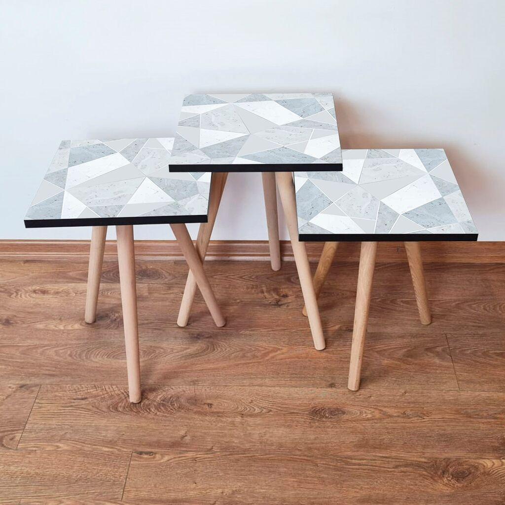 Hanah Home set stolića za kafu 3Shp175, 3 dijela, šareni