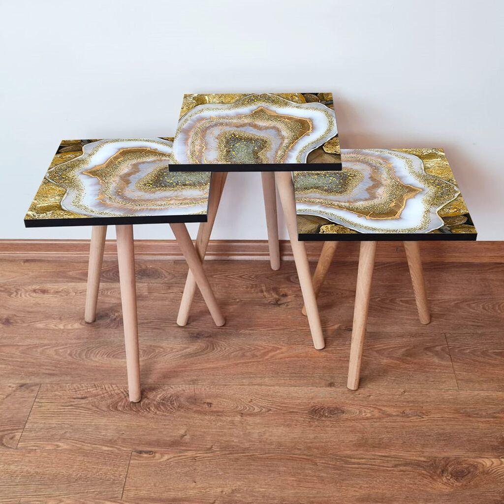 Hanah Home set stolića za kafu 3Shp78, 3 dijela, šareni