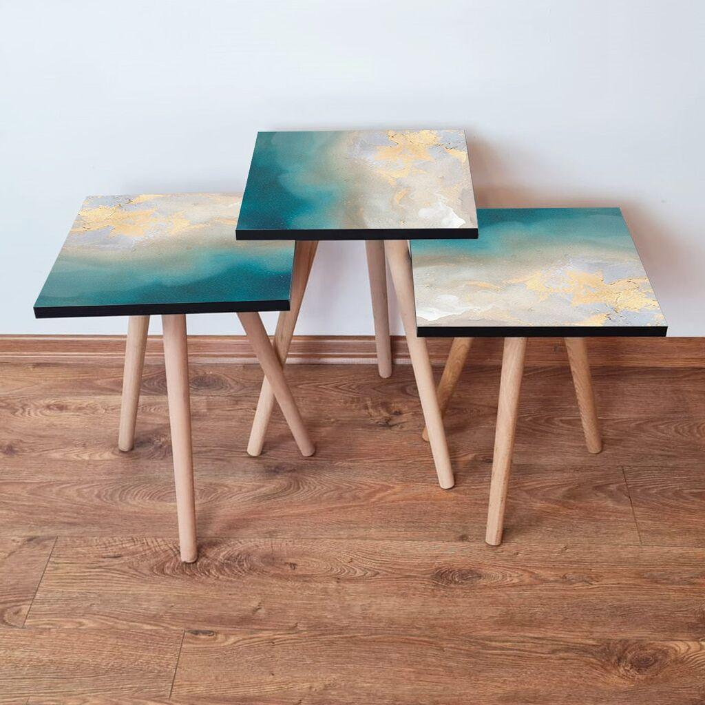 Hanah Home set stolića za kafu 3Shp182, 3 dijela, šareni